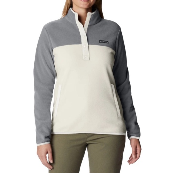 Columbia Jackets & Blazers - Columbia Chalk City Gray Heather Fleece Half Snap Jacket Medium